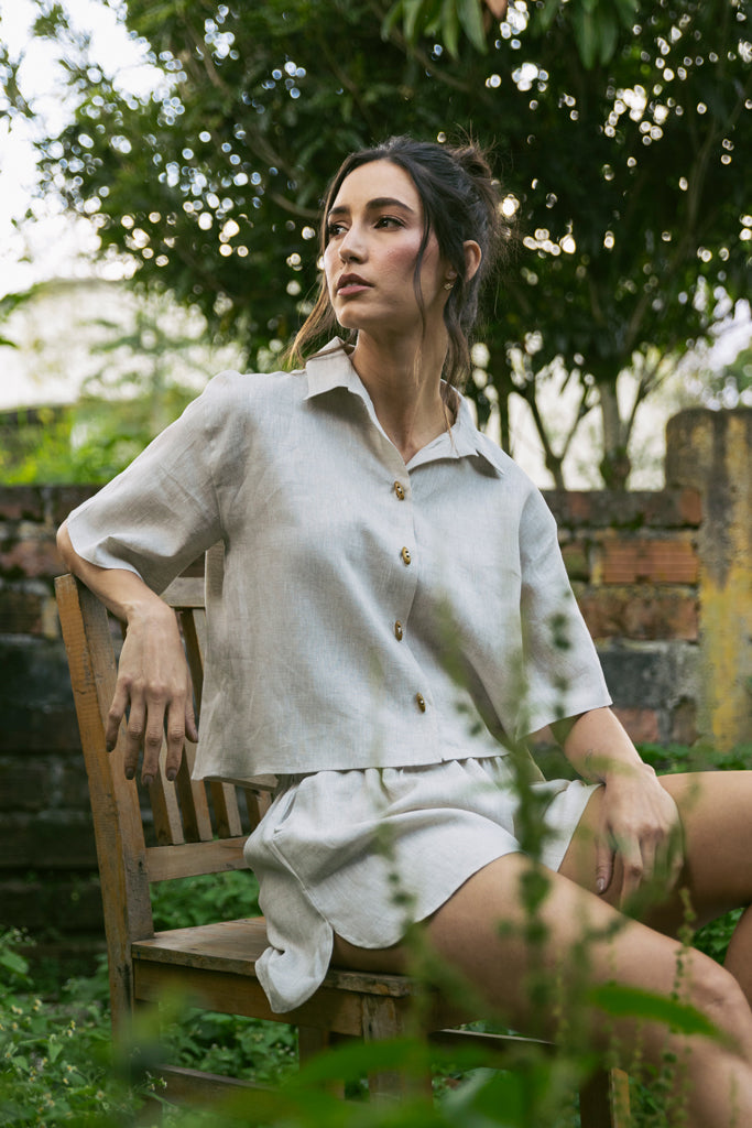 pijama lino sleepwear resortwear
