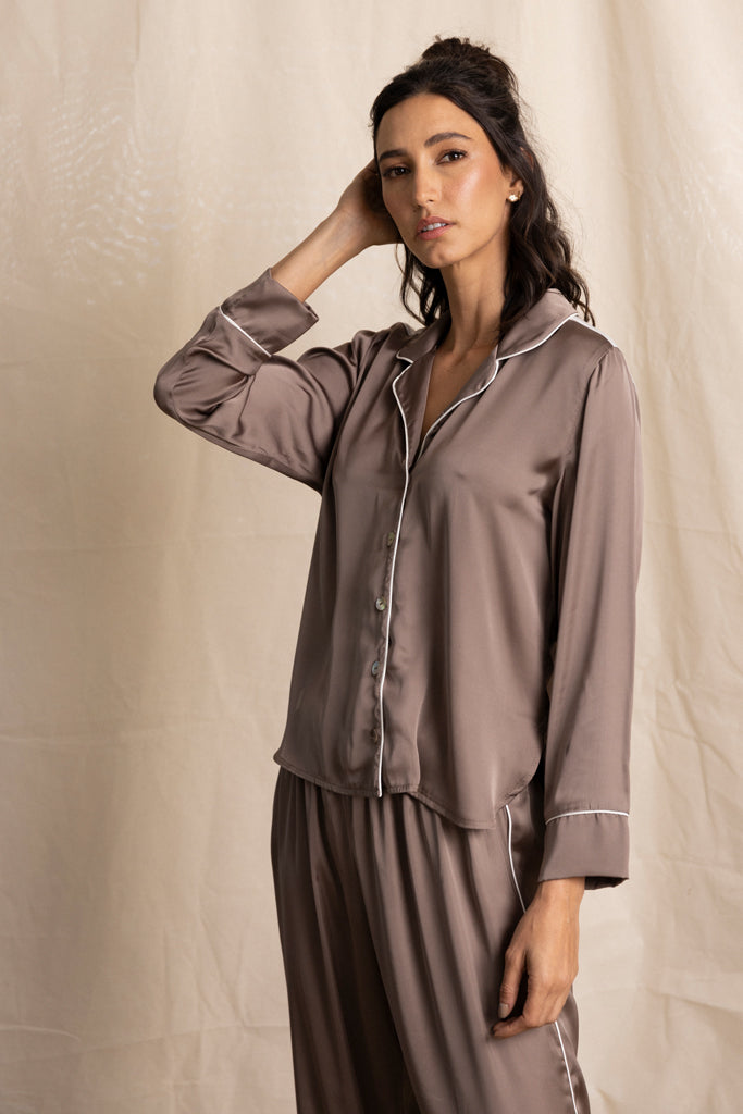 pijama satin pantalon seda