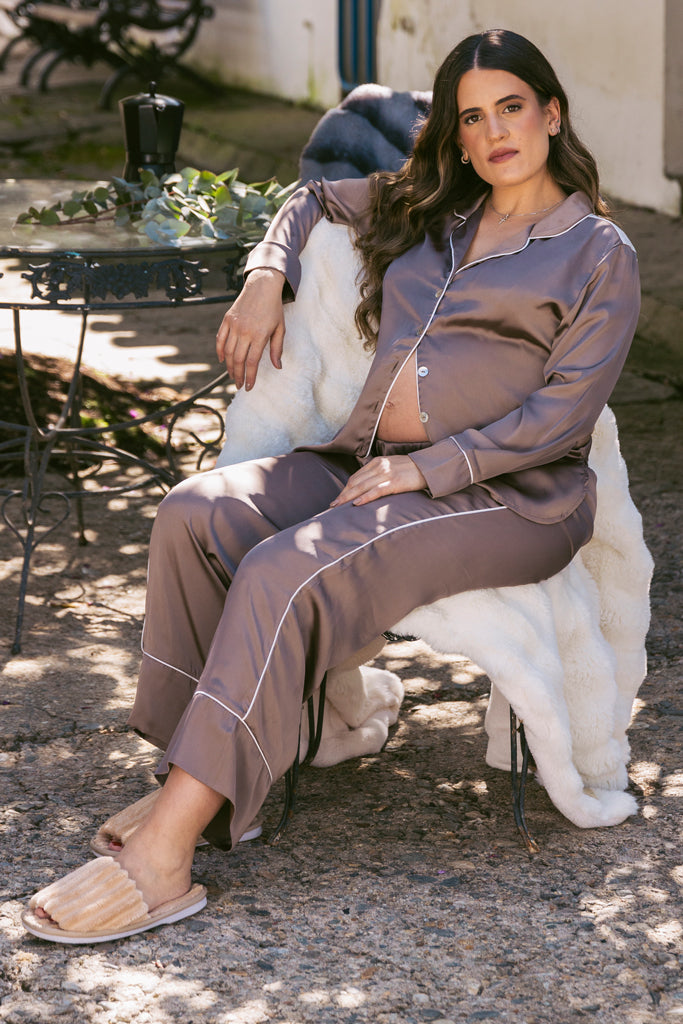 pijama satin pantalon seda
