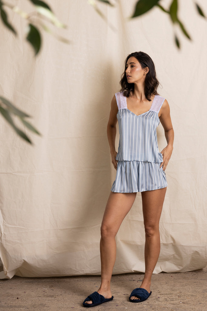pijama satín short