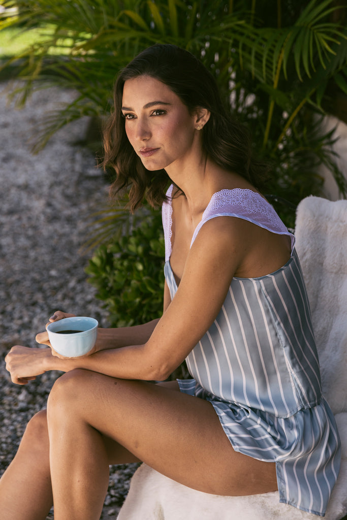pijama satín short