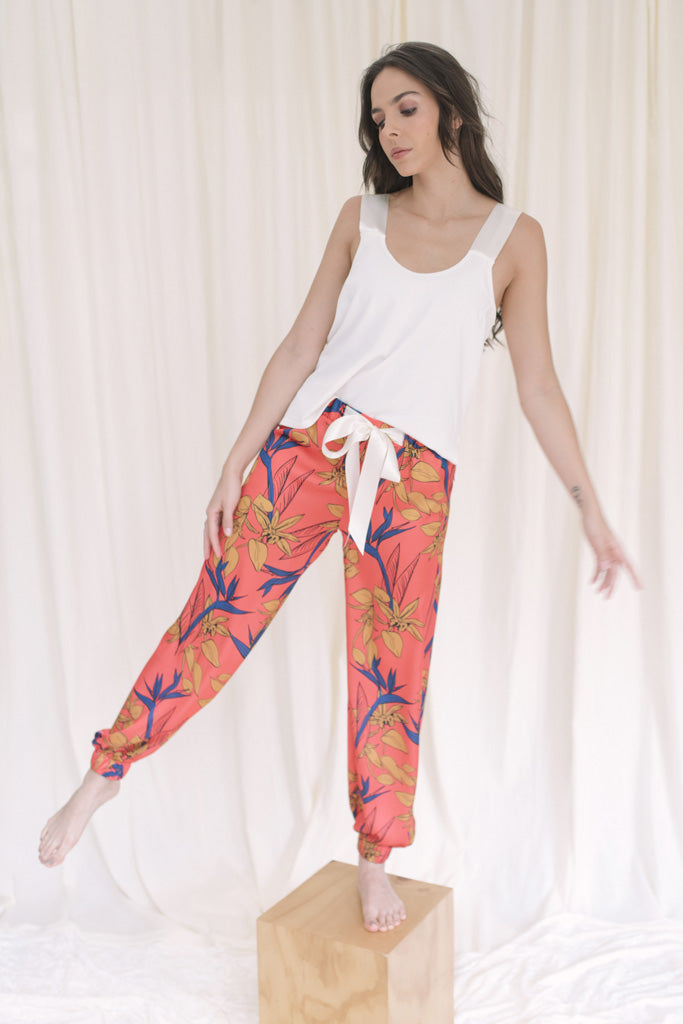 Pijama pantalón satín
