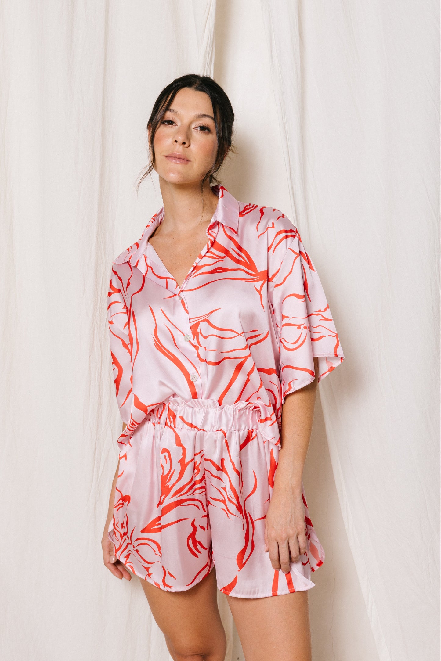 short pijama satin