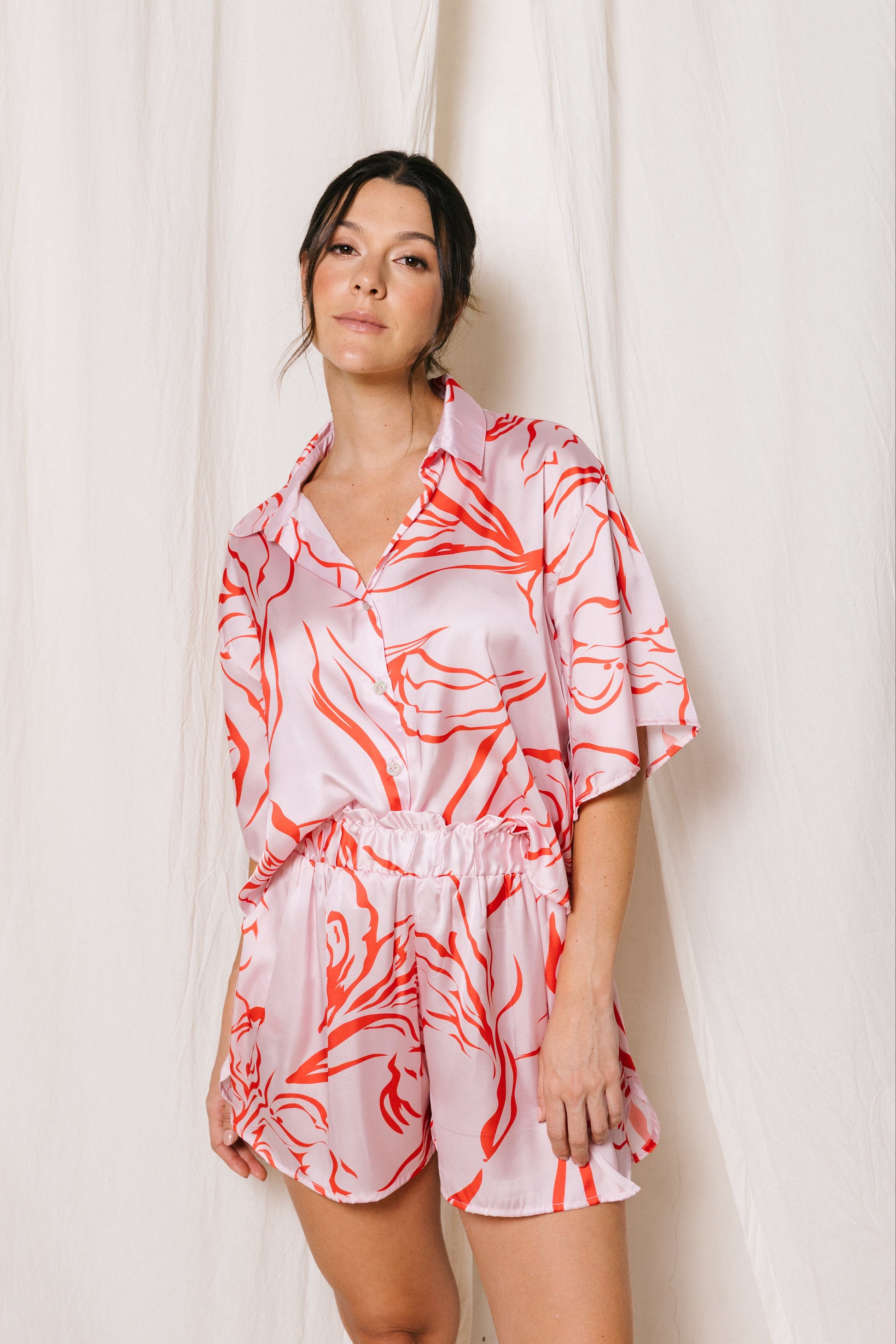 short pijama satin