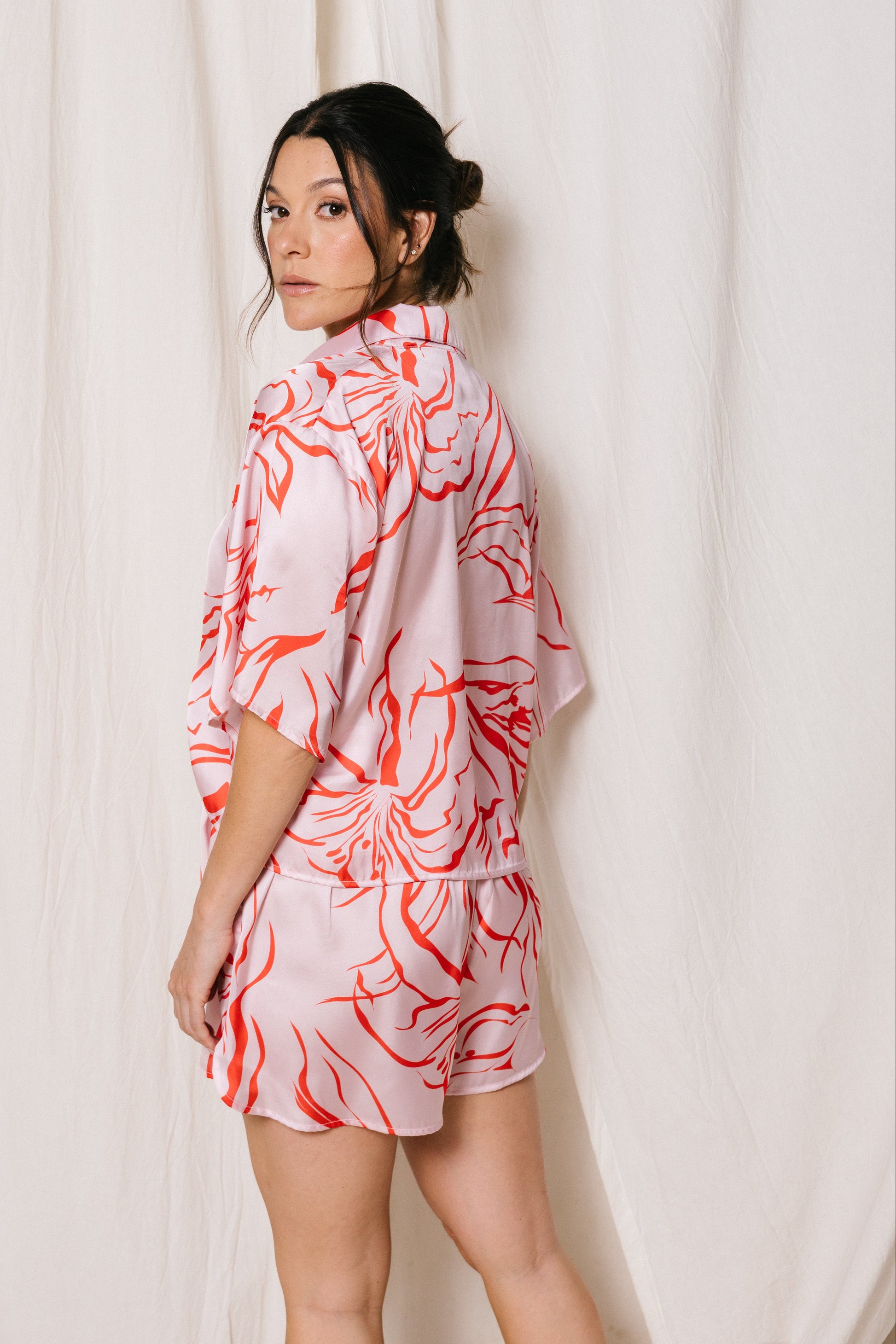 short pijama satin