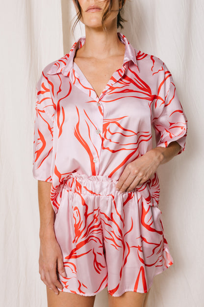 short pijama satin