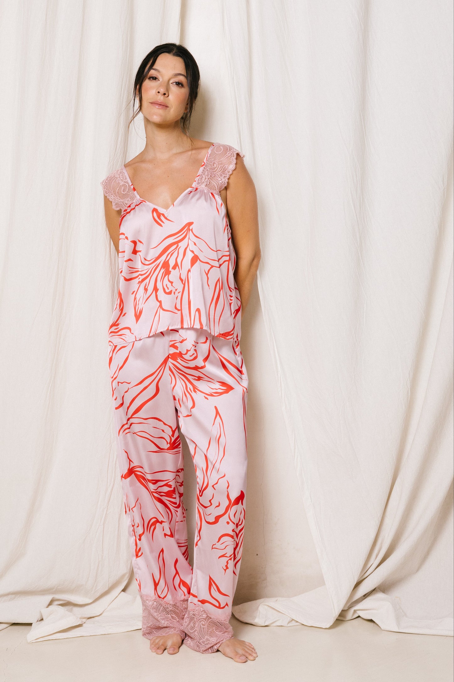 pijama satin pantalon