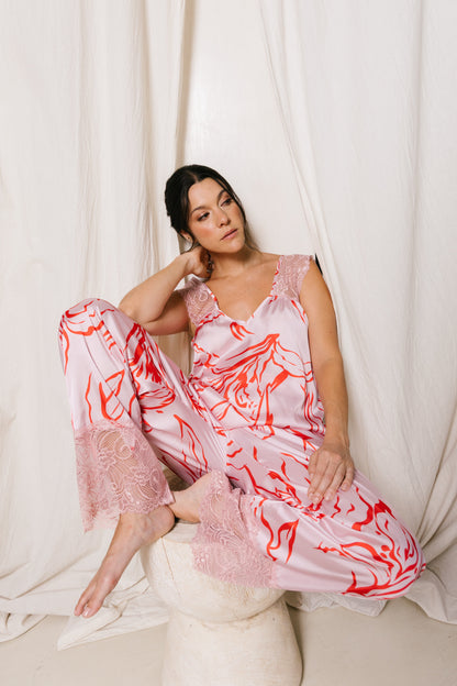 pijama satin pantalon