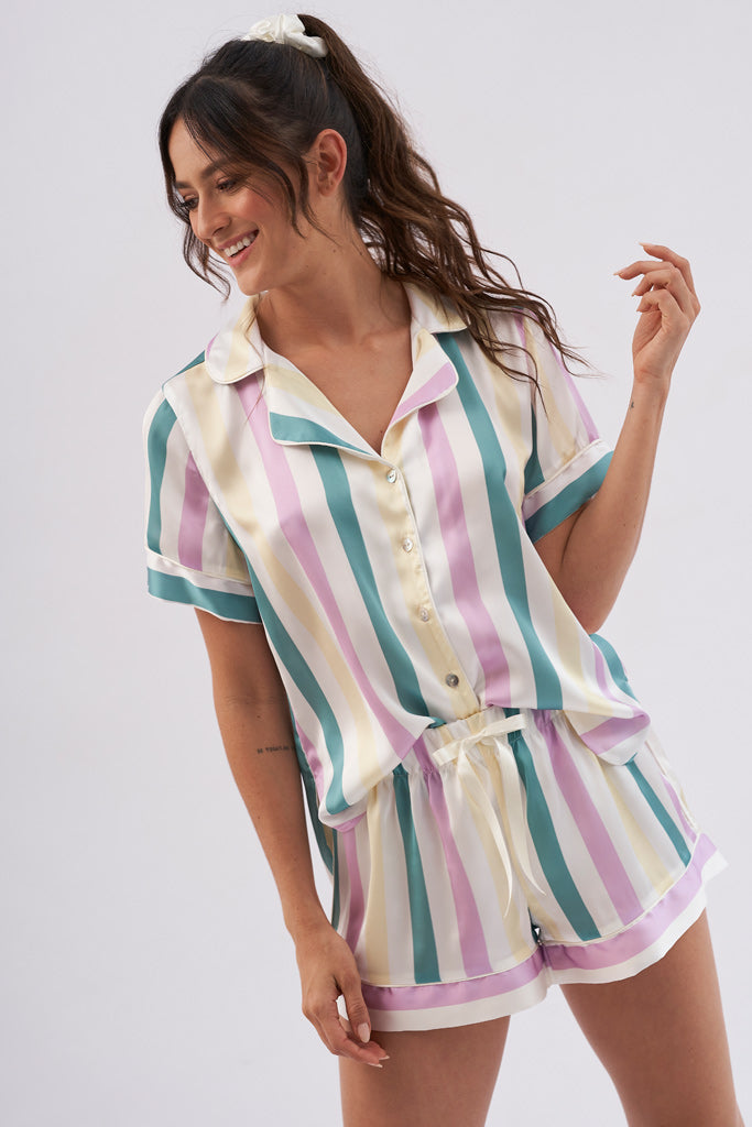 pijama short satin